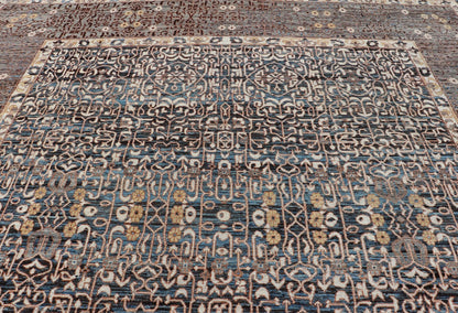 Measures: 14'0 x 16'2 Modern Casual Tribal Rug, Keivan Woven Arts / rug AFG - 65603, country of origin / type: Afghanistan / Modern Casual, circa Early - 21th Century. This large modern casual tribal rug has been hand - knotted. The rug featur... - Keivan Woven ArtsAFG - 65603 - 23102Rug