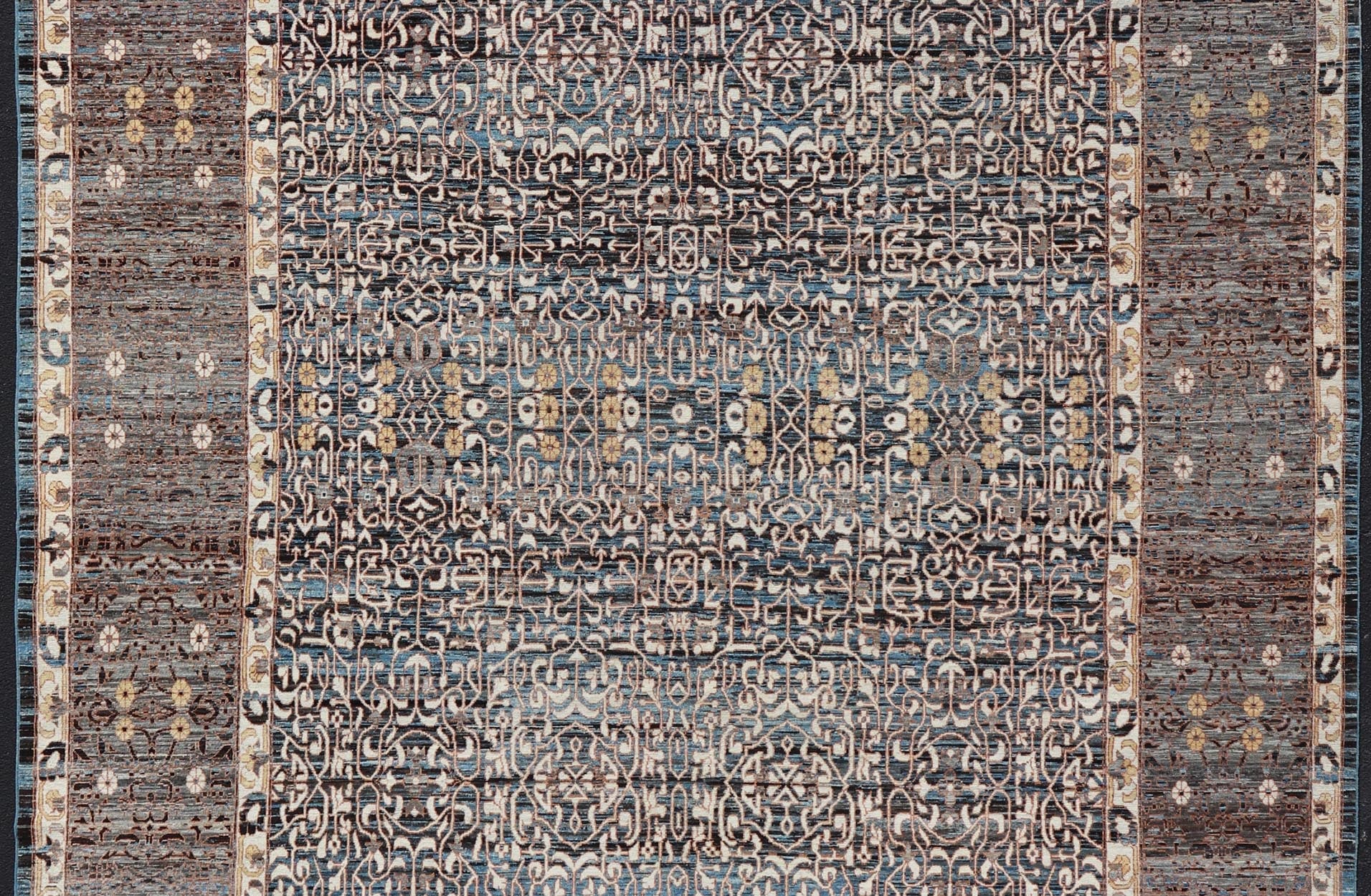 Measures: 14'0 x 16'2 Modern Casual Tribal Rug, Keivan Woven Arts / rug AFG - 65603, country of origin / type: Afghanistan / Modern Casual, circa Early - 21th Century. This large modern casual tribal rug has been hand - knotted. The rug featur... - Keivan Woven ArtsAFG - 65603 - 23102Rug