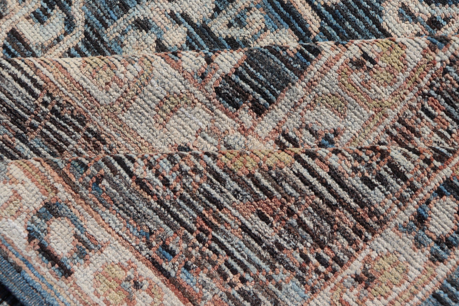 Contemporary Rug with Intricate Pattern Inspired by 13th Century Seljuk Designs Measures: 9'0 x 12'0 Finely woven Modern Rug with Intricate All - Over Sub - Geometric inspired by 13thcentury Seljuk Design. Modern Casual Tribal Rug, Keivan Wov... - Keivan Woven ArtsAFG - 65604 - 23114Rug