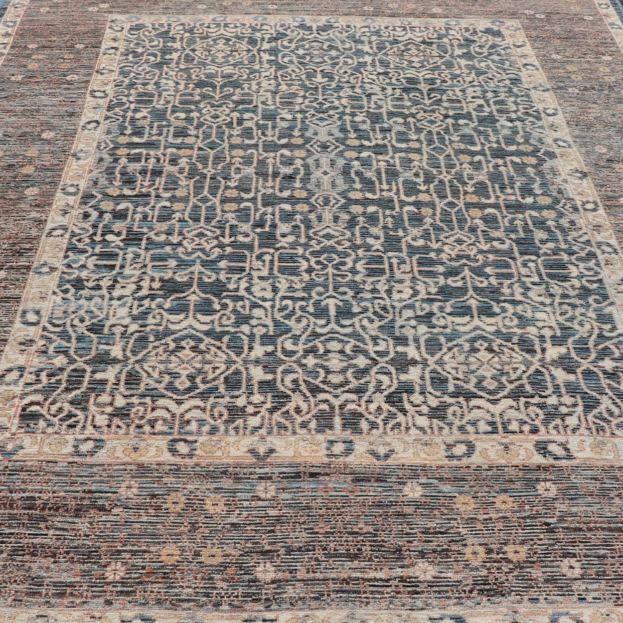 Contemporary Rug with Intricate Pattern Inspired by 13th Century Seljuk Designs Measures: 9'0 x 12'0 Finely woven Modern Rug with Intricate All - Over Sub - Geometric inspired by 13thcentury Seljuk Design. Modern Casual Tribal Rug, Keivan Wov... - Keivan Woven ArtsAFG - 65604 - 23114Rug