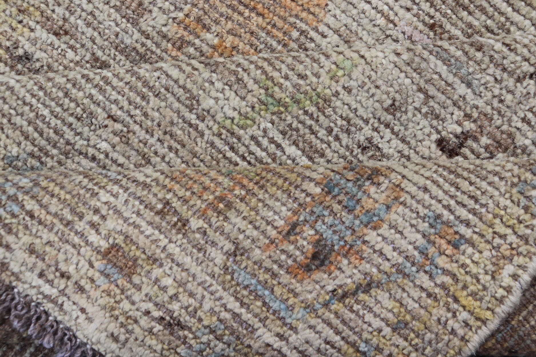 Modern Distressed Oushak With All - Over Floral Design on Cream Field and Border. Keivan Woven Arts/ rug /AFG - 65734 Country of Origin: Afghanistan Type: Oushak Design: Floral, All - Over, Arabesque - Floral 21st century. Measures: 3'9 x 5'8 Modern di... - Keivan Woven ArtsAFG - 65734 - 25170Rug