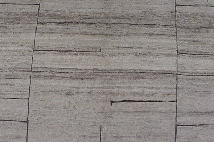 Casual Modern Design Rug in White and Brown Tones and Subdued Design. Keivan Woven Arts / rug AFG - 67977, country of origin / type: Afghanistan / Moroccan tribal, modern casual Neutral tone rug with Moroccan free - flowing tribal design. Measures: 9'4... - Keivan Woven ArtsAFG - 67977 - 25182Rug