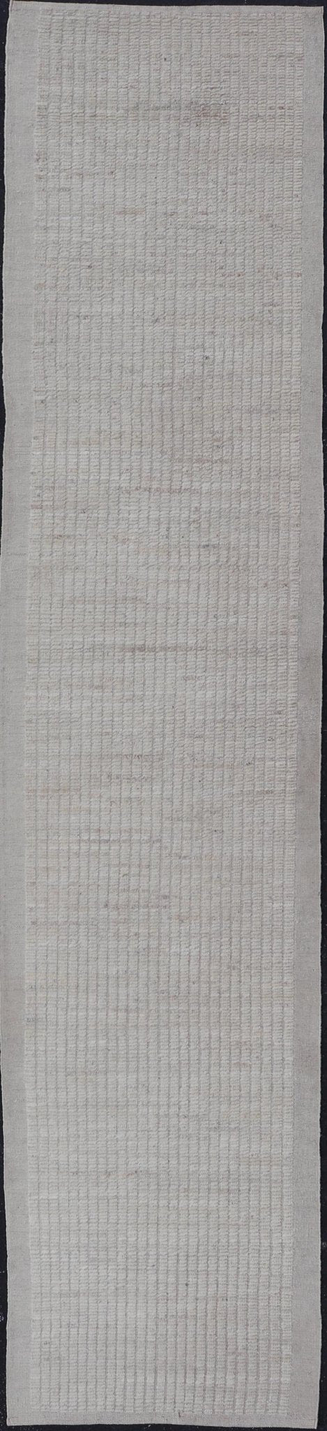 Afghan Modern Casual All - Over Runner in Light Cream With High And Low Pile. Keivan Woven Arts; rug AFG - 68004 / Country of Origin: Afghanistan Type: Modern Casual Design: Geometric, Tribal Chevron, All - Over. Measures: 3'0 x 15'6 This long runner... - Keivan Woven ArtsAFG - 68004 - 25188