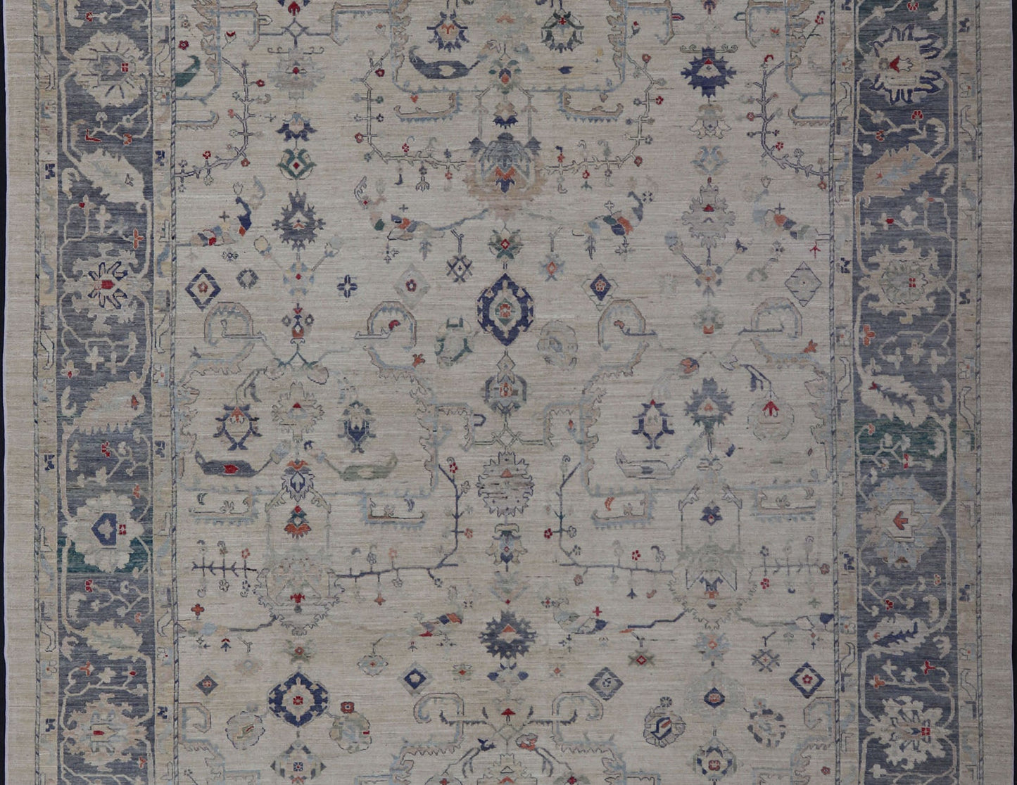 Keivan Woven Arts large Oushak rug made with modern colors and neutral tones. Measures: 12'4 x 15'8 Keivan Woven Arts large Oushak rug in multi colors made with modern colors and neutral tones. - Keivan Woven ArtsAFGC - 39467 - 18287Rug