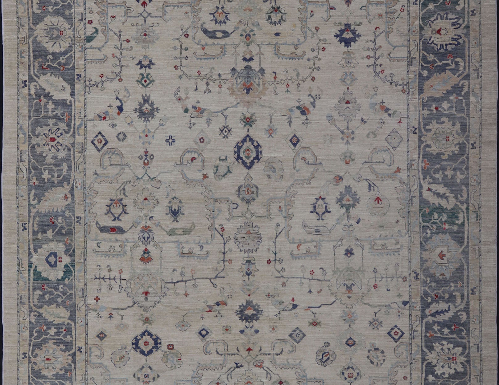 Keivan Woven Arts large Oushak rug made with modern colors and neutral tones. Measures: 12'4 x 15'8 Keivan Woven Arts large Oushak rug in multi colors made with modern colors and neutral tones. - Keivan Woven ArtsAFGC - 39467 - 18287Rug