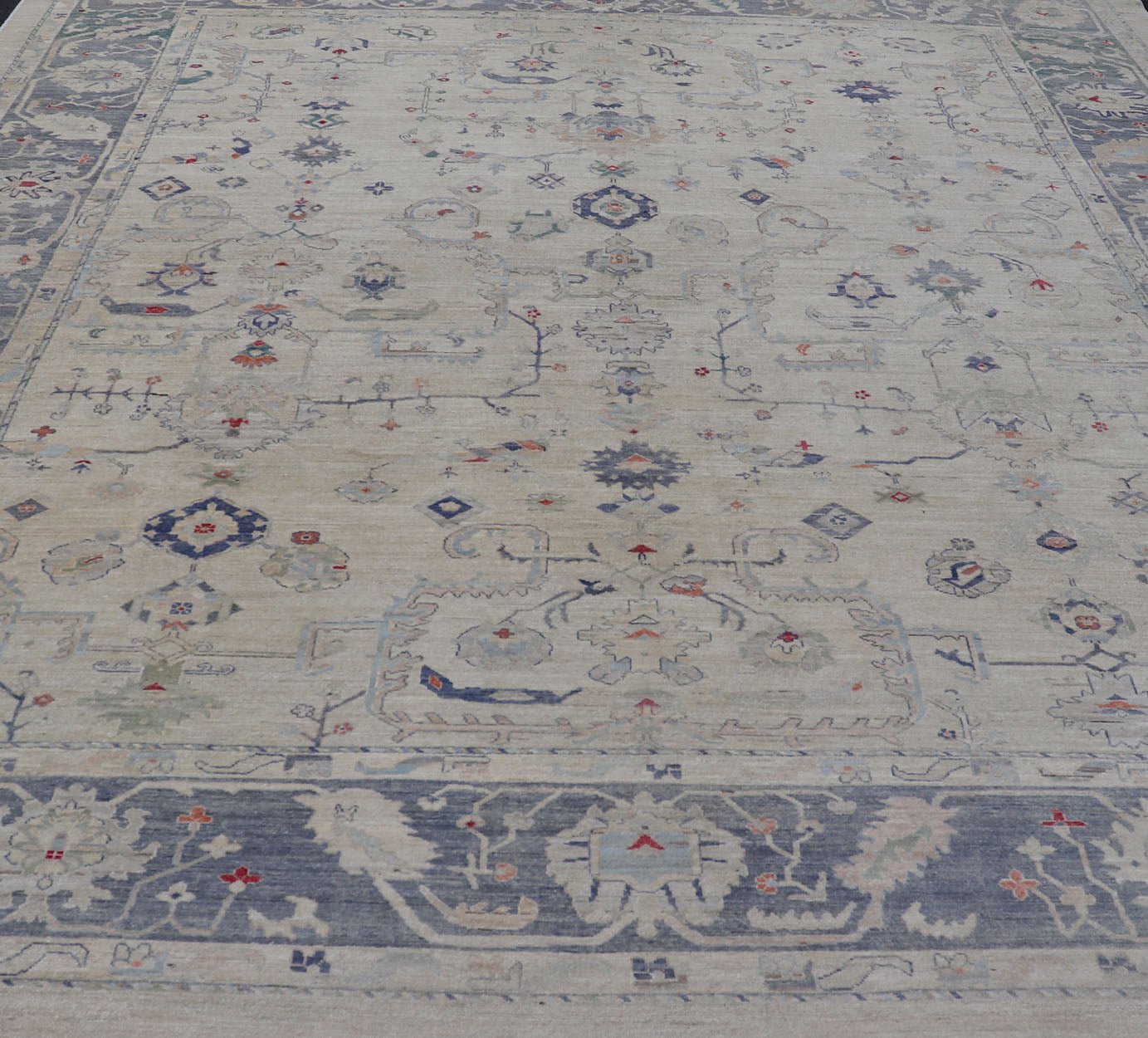 Keivan Woven Arts large Oushak rug made with modern colors and neutral tones. Measures: 12'4 x 15'8 Keivan Woven Arts large Oushak rug in multi colors made with modern colors and neutral tones. - Keivan Woven ArtsAFGC - 39467 - 18287Rug