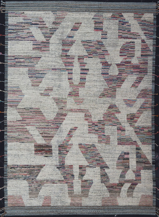 Keivan Woven Arts Large modern distressed rug in cream and multi colors. 10'9" X15'1" Modern rug by keivan woven arts. This distressed modern rug offers a neutral background with variety of colors. - Keivan Woven ArtsAFGC - 39477 - 18353Rug