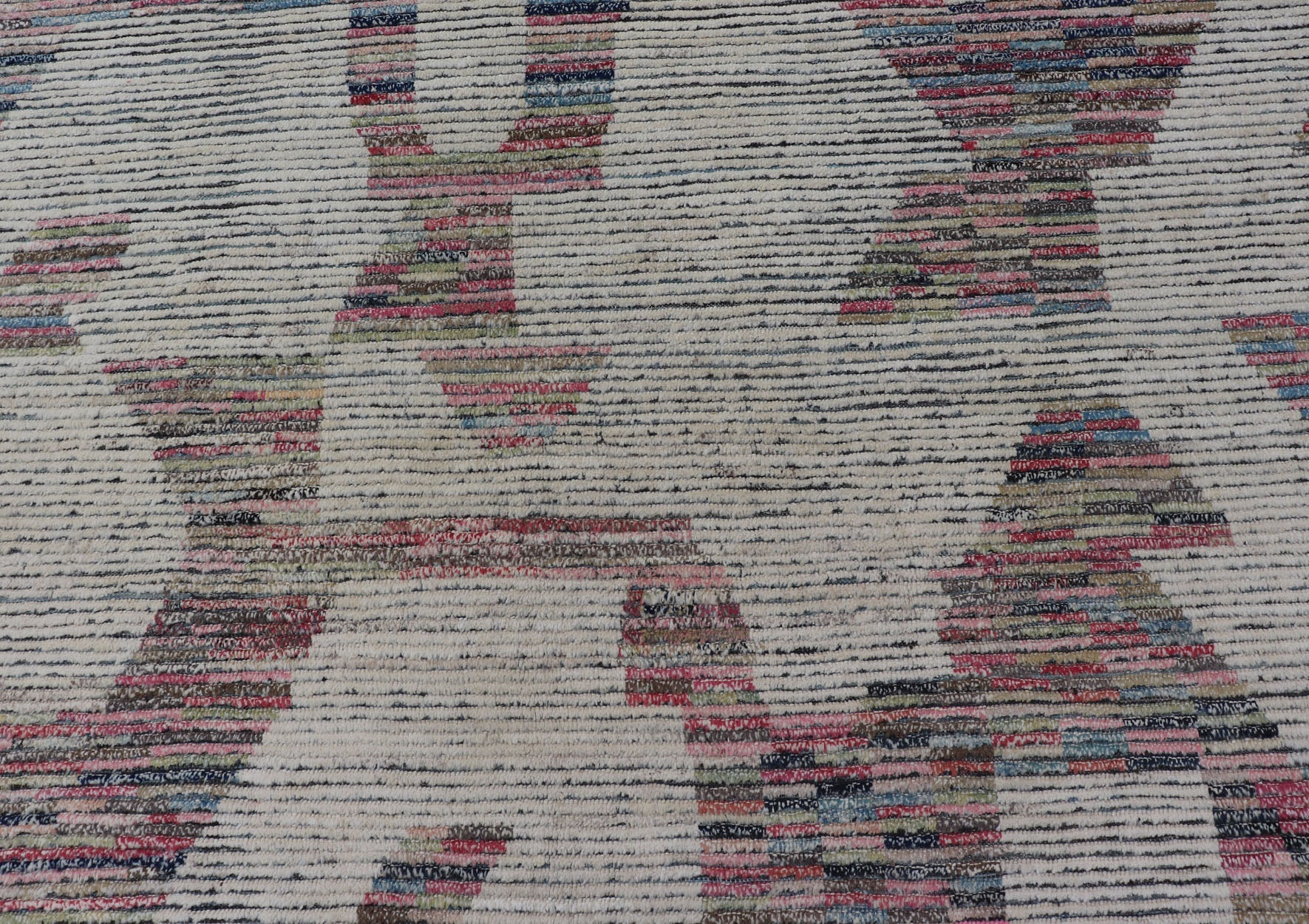 Keivan Woven Arts Large modern distressed rug in cream and multi colors. 10'9" X15'1" Modern rug by keivan woven arts. This distressed modern rug offers a neutral background with variety of colors. - Keivan Woven ArtsAFGC - 39477 - 18353Rug