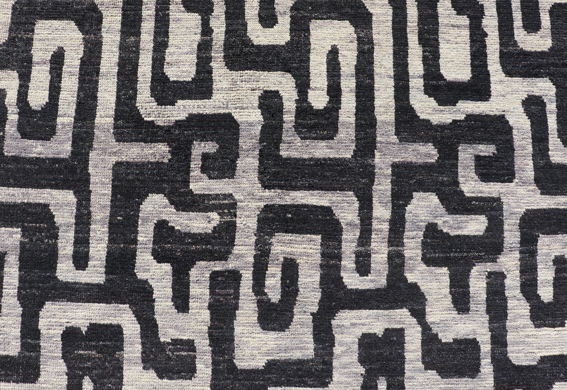 Keivan Woven Arts Large modern rug with diamond pattern in Black and off white. Measures: 14'6 x 19'2 Very large modern rug with low pile rug by Keivan Woven Arts in black, gray and off white. Modern rug by Keivan woven arts, black and ... - Keivan Woven ArtsAFGC - 39493 - 18323Rug