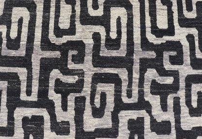 Keivan Woven Arts Large modern rug with diamond pattern in Black and off white. Measures: 14'6 x 19'2 Very large modern rug with low pile rug by Keivan Woven Arts in black, gray and off white. Modern rug by Keivan woven arts, black and ... - Keivan Woven ArtsAFGC - 39493 - 18323Rug