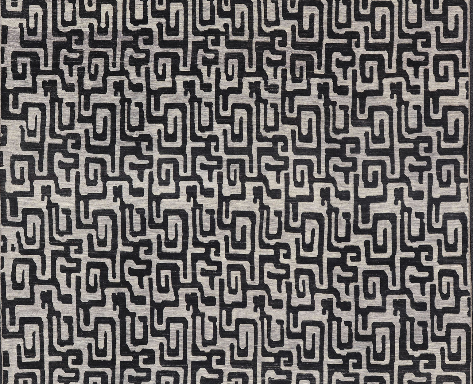 Keivan Woven Arts Large modern rug with diamond pattern in Black and off white. Measures: 14'6 x 19'2 Very large modern rug with low pile rug by Keivan Woven Arts in black, gray and off white. Modern rug by Keivan woven arts, black and ... - Keivan Woven ArtsAFGC - 39493 - 18323Rug