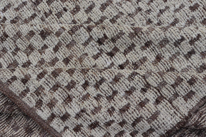 Modern Hand - Knotted Rug in Wool with All - Over Geometric Checkerboard Design This modern casual tribal rug has been hand - knotted. The rug features a modern all - over geometric checkerboard - like design, rendered in brown, cream, taupe, and gray ton... - Keivan Woven ArtsAFGC - 39754 - 19520Rug