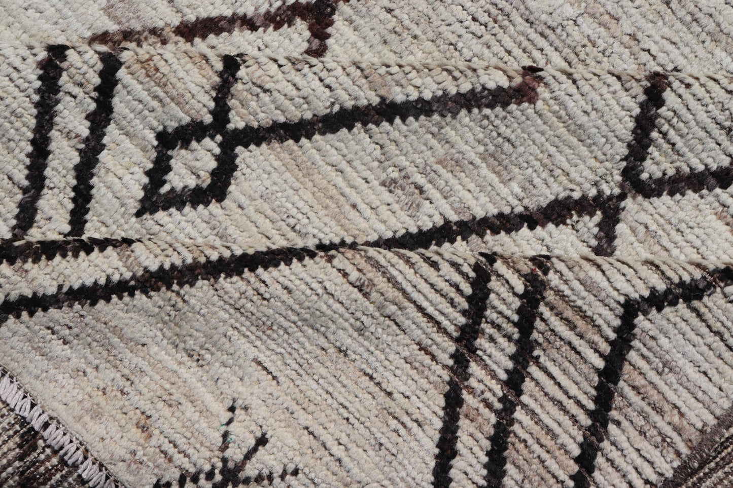 Modern Hand - Knotted Tribal Moroccan Rug in Wool with Geometric Diamond Design Measures: 12'4 x 14'8. This modern casual tribal Moroccan rug has been hand - knotted. The rug features a modern all - over geometric diamond design, replete with various... - Keivan Woven ArtsAFGC - 39770 - 19358Rug