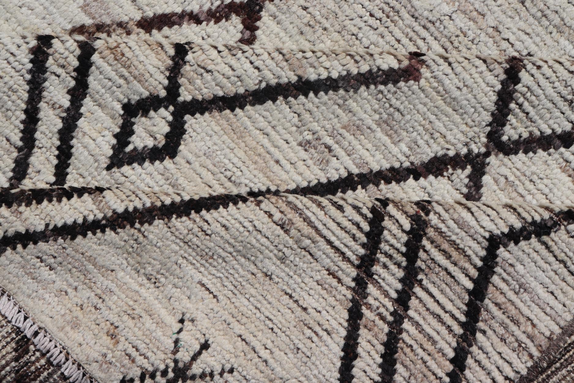 Modern Hand - Knotted Tribal Moroccan Rug in Wool with Geometric Diamond Design Measures: 12'4 x 14'8. This modern casual tribal Moroccan rug has been hand - knotted. The rug features a modern all - over geometric diamond design, replete with various... - Keivan Woven ArtsAFGC - 39770 - 19358Rug