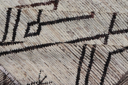 Modern Hand - Knotted Tribal Moroccan Rug in Wool with Geometric Diamond Design Measures: 12'4 x 14'8. This modern casual tribal Moroccan rug has been hand - knotted. The rug features a modern all - over geometric diamond design, replete with various... - Keivan Woven ArtsAFGC - 39770 - 19358Rug