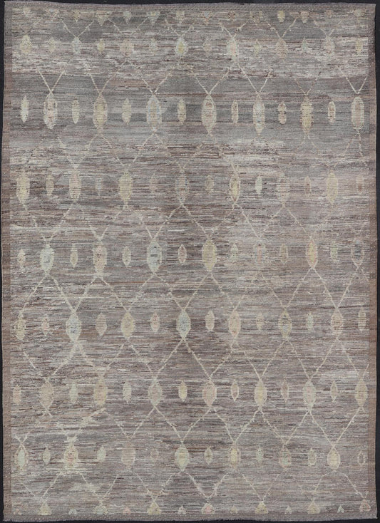 Modern Afghan Tribal Rug in Wool with Sub - Geometric Design in Multicolor This modern casual tribal rug has been hand - knotted. The rug features a modern sub - geometric design, rendered in multicolor; making this rug a superb fit for a variety of ... - Keivan Woven ArtsAFGC - 39796 - 19370