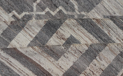 Modern Hand - Knotted Khotan Rug in Wool with Sub - Geometric & Greek Key Design This modern casual Khotan rug has been hand - knotted. The rug features a modern sub - geometric diamond design, enclosed within a Greek key design border; making this rug... - Keivan Woven ArtsAFGC - 39807 - 19376Rug