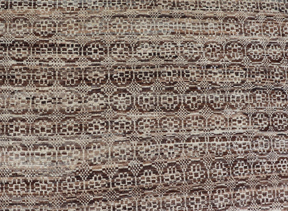 Modern Hand - Knotted Khotan Rug in Wool with Geometric Design in Brown and Ivory This modern casual Khotan rug has been hand - knotted. The rug features a modern all - over geometric design, rendered in brown and ivory; making this rug a superb fit ... - Keivan Woven ArtsAFGC - 40850 - 19430Rug