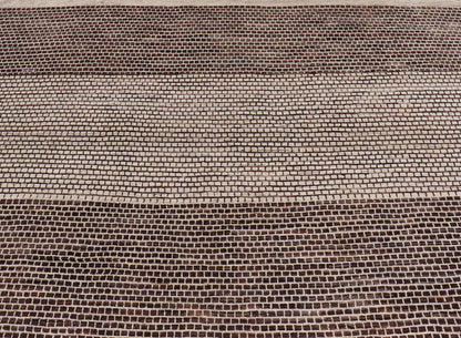 Modern Rug with Brick Design in Brown and Cream by Keivan Woven Arts. Modern Rug with Geometric Brick Design in Earthy Tones of Brown's, and Cream Measures: 9'4 x 11'1. This modern rug has been hand - knotted with fine wool. The rug featur... - Keivan Woven ArtsAFGC - 43266 - 19484Rug