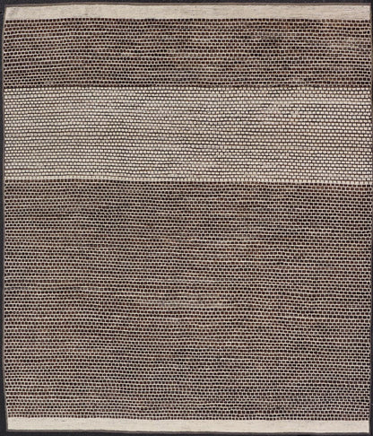 Modern Rug with Brick Design in Brown and Cream by Keivan Woven Arts. Modern Rug with Geometric Brick Design in Earthy Tones of Brown's, and Cream Measures: 9'4 x 11'1. This modern rug has been hand - knotted with fine wool. The rug featur... - Keivan Woven ArtsAFGC - 43266 - 19484Rug
