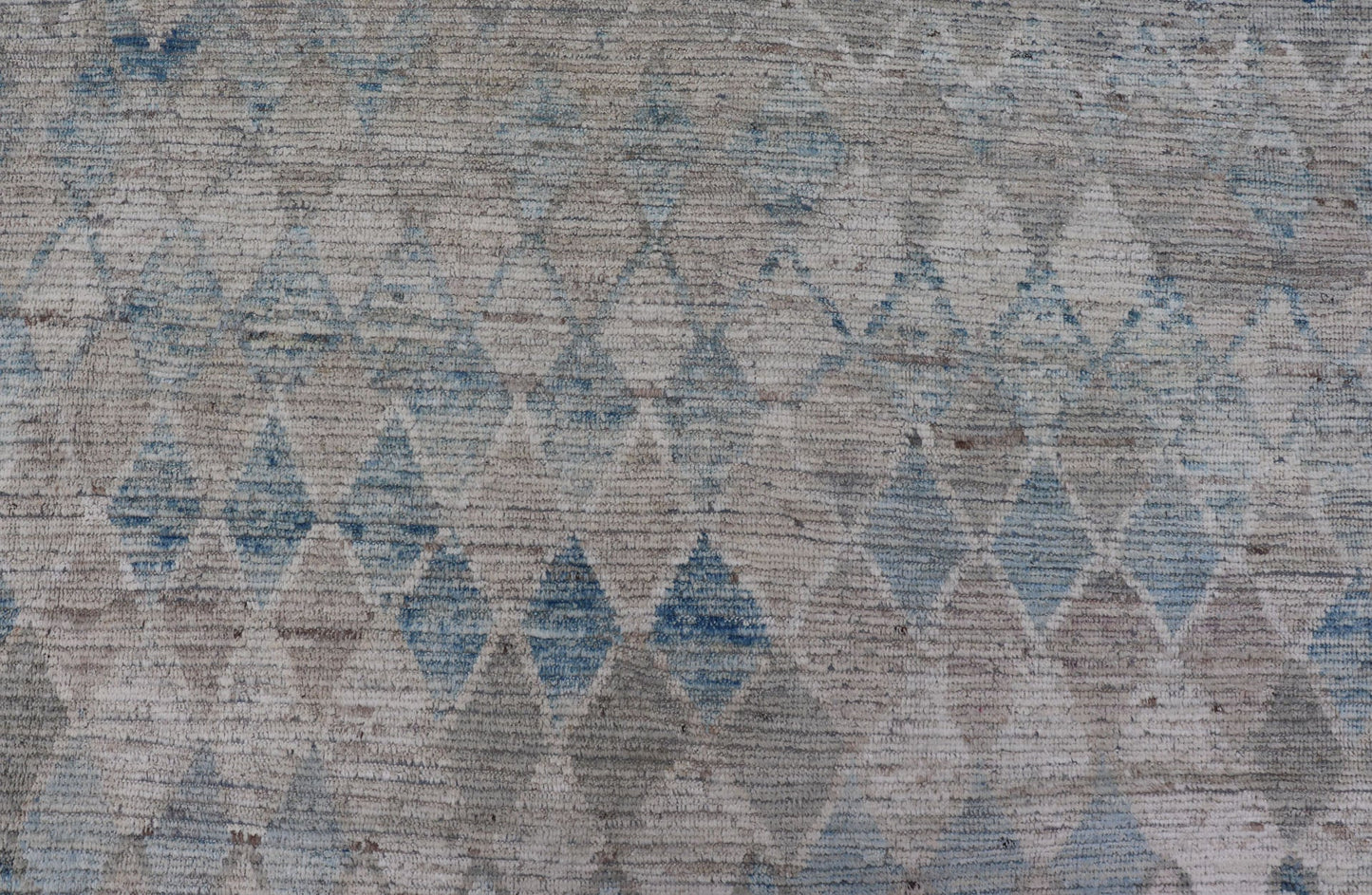 Oversized Modern Casual All - Over Diamond Design in Blue, Taupe, and Cream This over sized modern casual palace sized rug features a subtle diamond design rendered in blue, taupe, cream. This piece was hand - knotted using wool to make a pile textu... - Keivan Woven ArtsAFGC - 43420 - 20157Rug