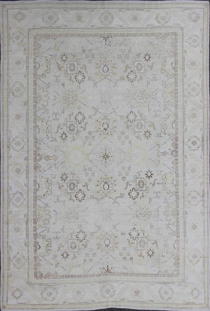 This Afghan made fine rug rug features a transitional design of stylized motifs in the central field, which are flanked by a repeating pattern in the border. The entirety of the piece is rendered in light tones, which makes it a versatile rug, well - sui... - Keivan Woven ArtsAIA - 151 - 6422Rug