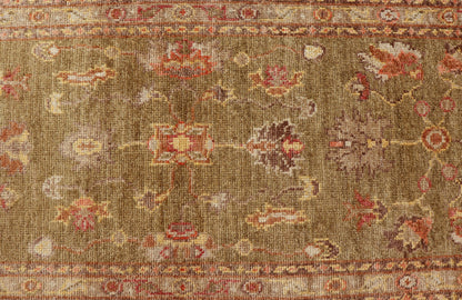 Turkish Oushak Runner With Traditional All - Over Design in Yellow Green Keivan Woven Arts - Turkish Oushak runner with traditional motifs and elegant traditional medallion design, rug AN - 105339 , country of origin / type: Turkey / Oushak Measures:... - Keivan Woven ArtsAN - 105339 - 1746Rug
