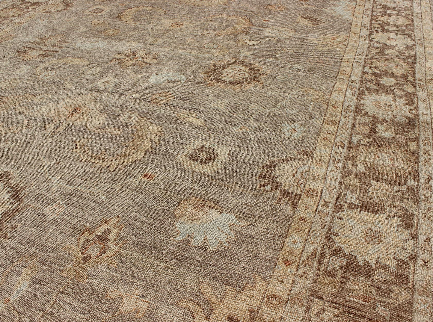 Angora Oushak Turkish Rug in Warm Colors of Taupe, Gray, Brown, Cream, Angora Oushak rug from Turkey, Keivan Woven Arts / rug AN - 108396 , country of origin / type: Turkey / Angora Oushak. Measures: 10'8 x 14'0 From our Angora collection, this pie... - Keivan Woven ArtsAN - 108396 - 1953Rug