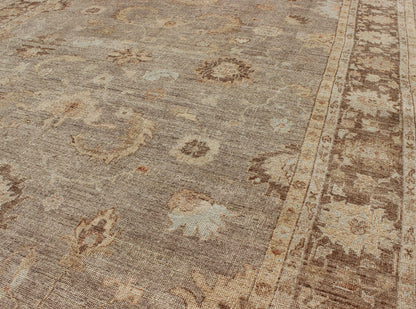 Angora Oushak Turkish Rug in Warm Colors of Taupe, Gray, Brown, Cream, Angora Oushak rug from Turkey, Keivan Woven Arts / rug AN - 108396 , country of origin / type: Turkey / Angora Oushak. Measures: 10'8 x 14'0 From our Angora collection, this pie... - Keivan Woven ArtsAN - 108396 - 1953Rug