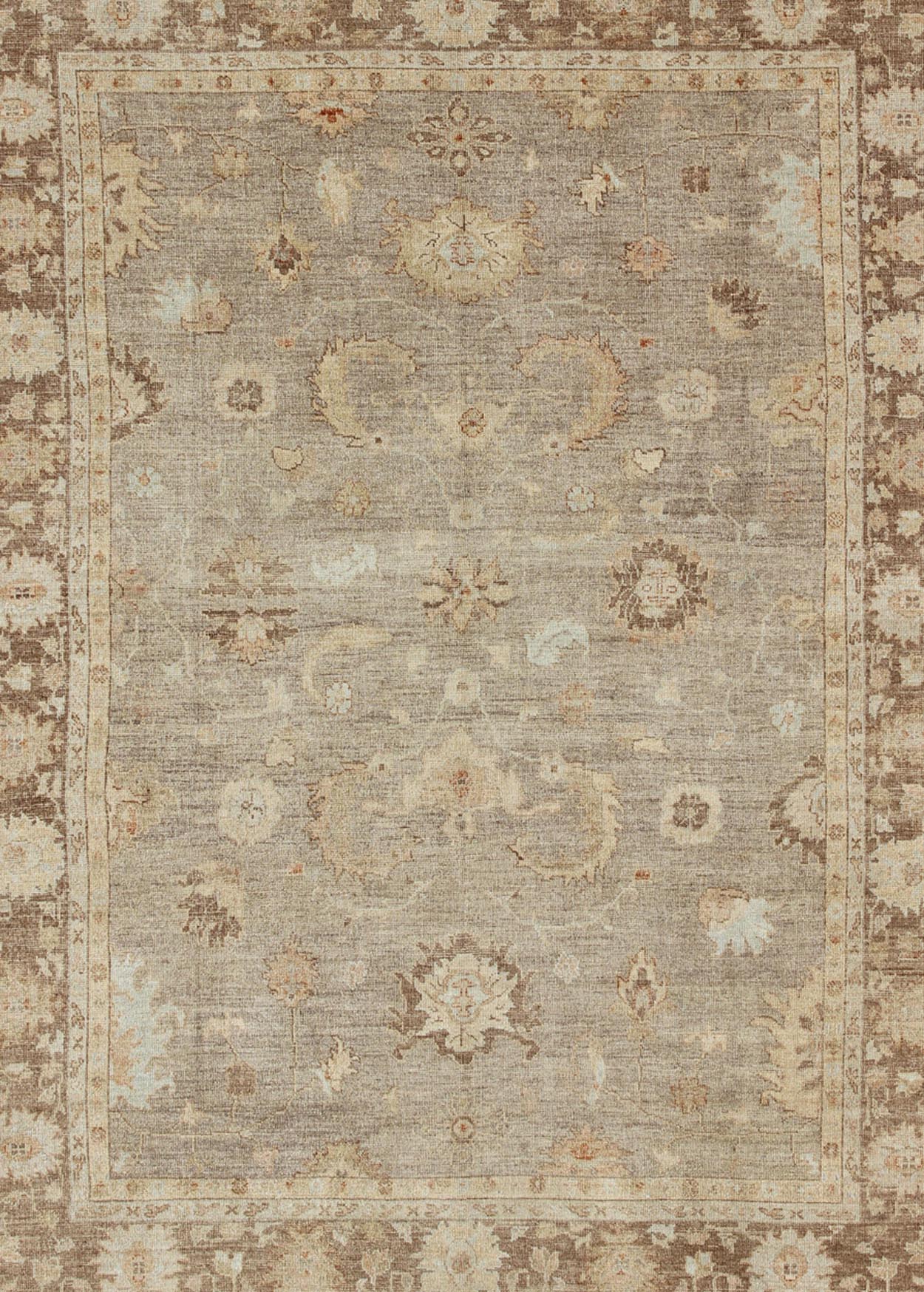 Angora Oushak Turkish Rug in Warm Colors of Taupe, Gray, Brown, Cream, Angora Oushak rug from Turkey, Keivan Woven Arts / rug AN - 108396 , country of origin / type: Turkey / Angora Oushak. Measures: 10'8 x 14'0 From our Angora collection, this pie... - Keivan Woven ArtsAN - 108396 - 1953Rug