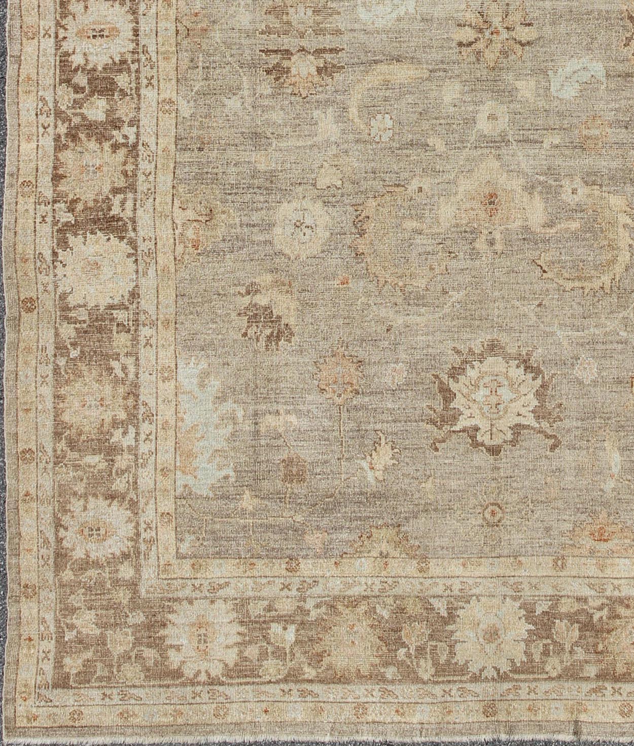 Angora Oushak Turkish Rug in Warm Colors of Taupe, Gray, Brown, Cream, Angora Oushak rug from Turkey, Keivan Woven Arts / rug AN - 108396 , country of origin / type: Turkey / Angora Oushak. Measures: 10'8 x 14'0 From our Angora collection, this pie... - Keivan Woven ArtsAN - 108396 - 1953Rug