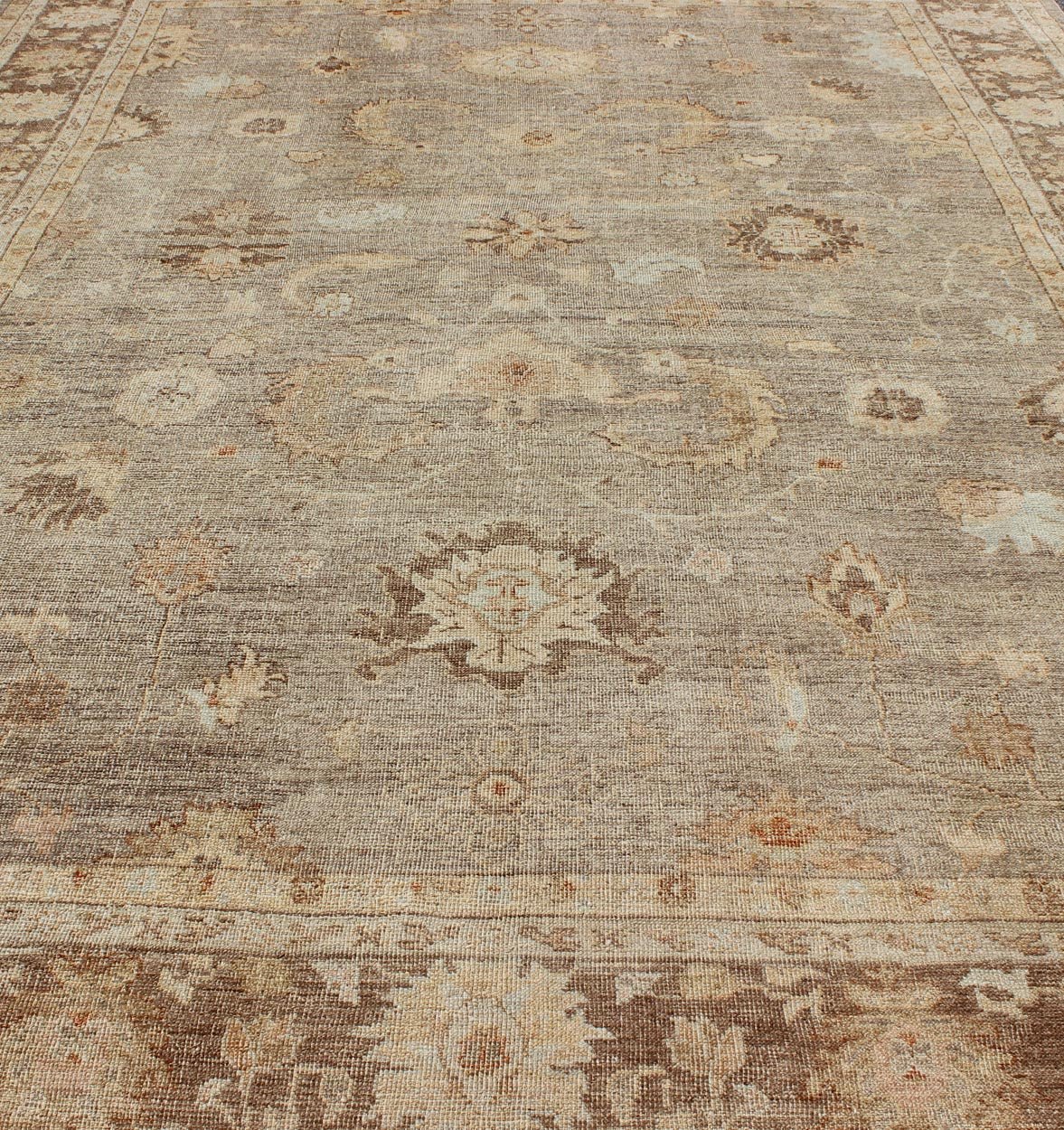 Angora Oushak Turkish Rug in Warm Colors of Taupe, Gray, Brown, Cream, Angora Oushak rug from Turkey, Keivan Woven Arts / rug AN - 108396 , country of origin / type: Turkey / Angora Oushak. Measures: 10'8 x 14'0 From our Angora collection, this pie... - Keivan Woven ArtsAN - 108396 - 1953Rug