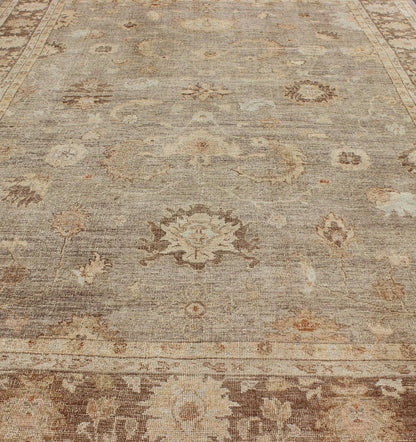 Angora Oushak Turkish Rug in Warm Colors of Taupe, Gray, Brown, Cream, Angora Oushak rug from Turkey, Keivan Woven Arts / rug AN - 108396 , country of origin / type: Turkey / Angora Oushak. Measures: 10'8 x 14'0 From our Angora collection, this pie... - Keivan Woven ArtsAN - 108396 - 1953Rug