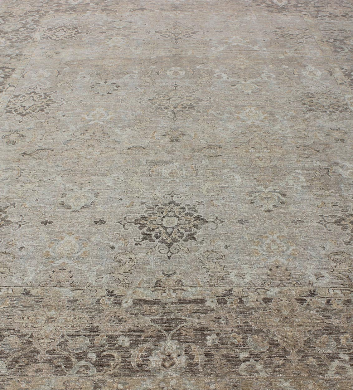 Keivan Woven Arts - Turkish Sivas Fine Weave Rug in Taupe, Gray, Ivory and Brown and Cream Colors. Turkish Sivas in Taupe, Gray, Ivory and Brown, Cream and pastel colors, rug AN - 108837, country of origin / type: Turkey / Sivas, circa 1980 Thi... - Keivan Woven ArtsAN - 108837 - 2352Rug