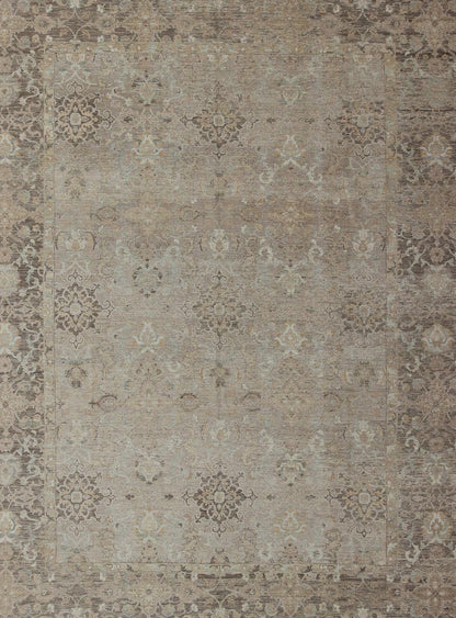 Keivan Woven Arts - Turkish Sivas Fine Weave Rug in Taupe, Gray, Ivory and Brown and Cream Colors. Turkish Sivas in Taupe, Gray, Ivory and Brown, Cream and pastel colors, rug AN - 108837, country of origin / type: Turkey / Sivas, circa 1980 Thi... - Keivan Woven ArtsAN - 108837 - 2352Rug