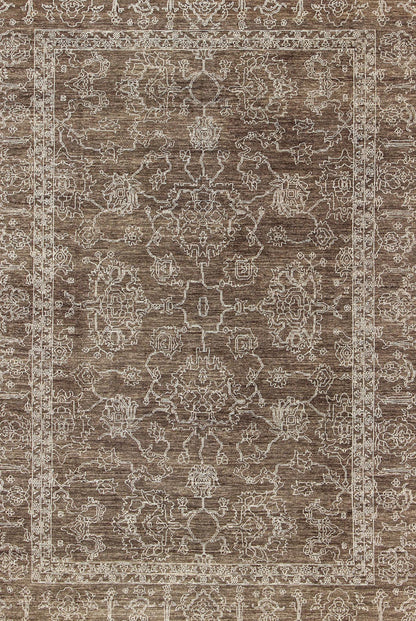 Fine Transitional Rug With Stylized Geometric Motifs in Brown & Tan Keivan Woven Arts - Variegated brown and tan in this very finely woven Transitional rug made in Turkey with tan highlights, rug AN - 110430, country of origin / type: Turkey / Tribal ... - Keivan Woven ArtsAN - 110430 - 2691Rug