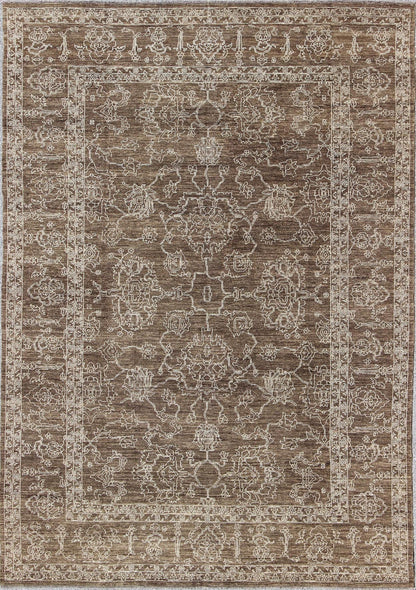Fine Transitional Rug With Stylized Geometric Motifs in Brown & Tan Keivan Woven Arts - Variegated brown and tan in this very finely woven Transitional rug made in Turkey with tan highlights, rug AN - 110430, country of origin / type: Turkey / Tribal ... - Keivan Woven ArtsAN - 110430 - 2691Rug