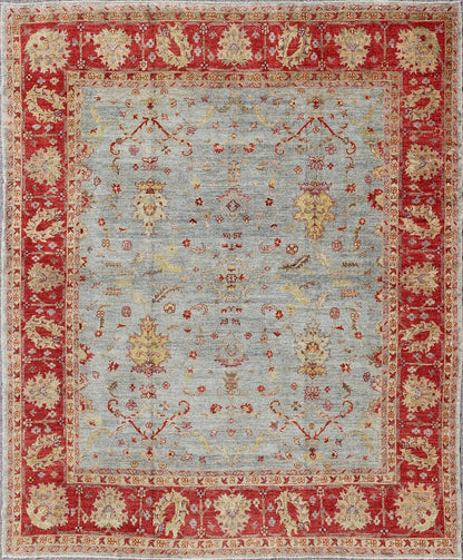 Angora Turkish Oushak Rug in Raspberry Red, Light Blue, Light Green & Butter. Angora collection is the finest Oushak reproductions. Keivan Woven Arts/ Rug/AN - 113926, Reproduction Angora Oushak. Measures:12'4 x 13'11 From our Angora Colle... - Keivan Woven ArtsAN - 113926 - 3253Rug