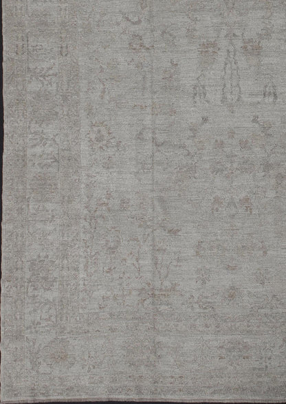 Large Angora Turkish Oushak Rug in Cream, Taupe, Silver, and Hints of Faded Blue Gray, cream, taupe, and light blue Angora rug from Turkey, rug AN - 117272, country of origin / type: Turkey / Angora Oushak From our Angora collection, this p... - Keivan Woven ArtsAN - 117272 - 4331Rug