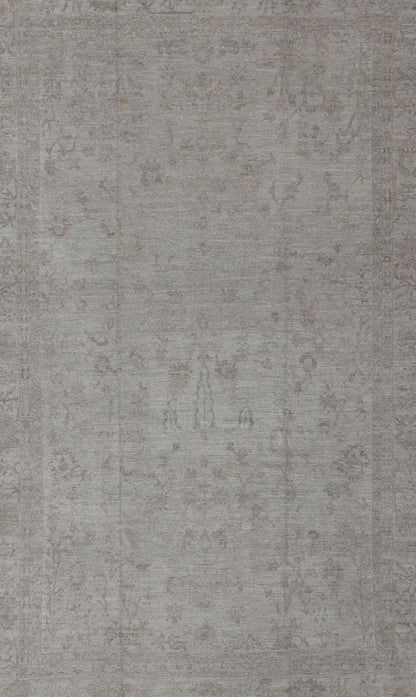 Large Angora Turkish Oushak Rug in Cream, Taupe, Silver, and Hints of Faded Blue Gray, cream, taupe, and light blue Angora rug from Turkey, rug AN - 117272, country of origin / type: Turkey / Angora Oushak From our Angora collection, this p... - Keivan Woven ArtsAN - 117272 - 4331Rug