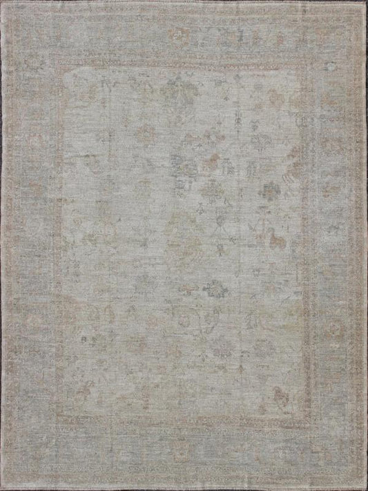 Angora Turkish Oushak Rug by Keivan Woven Arts with Floral Design. rug AN - 119860, country of origin / type: Turkey / Angora Oushak 21st century. Measures: 11'3 x 14'5 From our Angora collection, this piece is made with a combination of angora a... - Keivan Woven ArtsAN - 119860 - 5412Rug