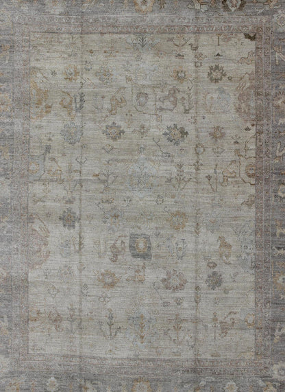 Turkish Angora Oushak Rug with All - Over Vining Floral Design Keivan Woven Arts. rug AN - 120598, country of origin / type: Turkey / Oushak. antique reproduction ushak, angora oushak. Measures: 11'8 x 15'1 The design of this beautiful Oushak rug, T... - Keivan Woven ArtsAN - 120598 - 6276Rug