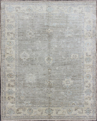Keivan Woven Arts Angora Oushak Area Rug With Pastel Colors. Keivan Woven Arts Oushak Angora with Floral Design. Keivan Woven Arts rug AN - 122750, country of origin / type: Turkey / Angora Oushak. Measures: 5'2 x 7'6 From our Angora coll... - Keivan Woven ArtsAN - 122750 - 8639Rug