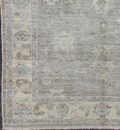 Keivan Woven Arts Angora Oushak Area Rug With Pastel Colors. Keivan Woven Arts Oushak Angora with Floral Design. Keivan Woven Arts rug AN - 122750, country of origin / type: Turkey / Angora Oushak. Measures: 5'2 x 7'6 From our Angora coll... - Keivan Woven ArtsAN - 122750 - 8639Rug