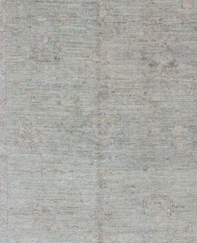 Keivan Woven Arts Angora Oushak Turkish Rug in Cream and Light Blue Colors. rug AN - 122783, country of origin / type: Turkey / Angora Oushak. Measures: 4'8 x 6'8 From our Angora collection, this piece is made with a combination of angora and old... - Keivan Woven ArtsAN - 122783 - 1706Rug