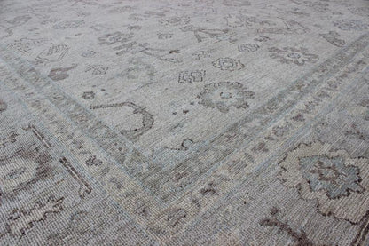 Square - sized silver, gray and ivory toned angora rug from Turkey, rug an - 123612, country of origin / type: Turkey / Angora Oushak From our Angora collection, this piece is made with a combination of angora and old wool. Featuring all organic mat... - Keivan Woven ArtsAN - 123612 - 120Rug