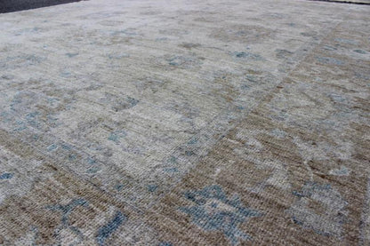 Angora Oushak Turkish Rug in Cream, Taupe, Silver, and Hints of Faded Blue. Blue, Gray, cream, taupe, and light blue Angora rug from Turkey, rug AN - 123666, country of origin / type: Turkey / Angora Oushak From our Angora collection, this... - Keivan Woven ArtsAN - 123666 - 7036Rug