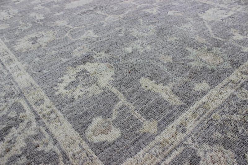 Angora Oushak Turkish Gallery Rug in Shades of Gray, Ivory, Silver. Shades of gray Gallery Angora oushak rug from Turkey, rug AN - 123686, country of origin / type: Turkey / Angora Oushak. From our Angora collection, this piece is made with... - Keivan Woven ArtsAN - 123686 - 7044Rug