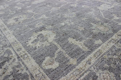 Angora Oushak Turkish Gallery Rug in Shades of Gray, Ivory, Silver. Shades of gray Gallery Angora oushak rug from Turkey, rug AN - 123686, country of origin / type: Turkey / Angora Oushak. From our Angora collection, this piece is made with... - Keivan Woven ArtsAN - 123686 - 7044Rug