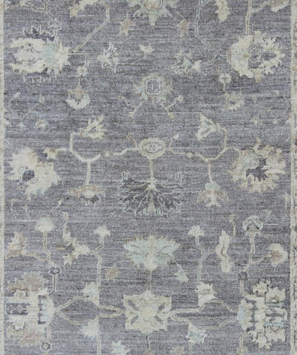 Angora Oushak Turkish Gallery Rug in Shades of Gray, Ivory, Silver. Shades of gray Gallery Angora oushak rug from Turkey, rug AN - 123686, country of origin / type: Turkey / Angora Oushak. From our Angora collection, this piece is made with... - Keivan Woven ArtsAN - 123686 - 7044Rug